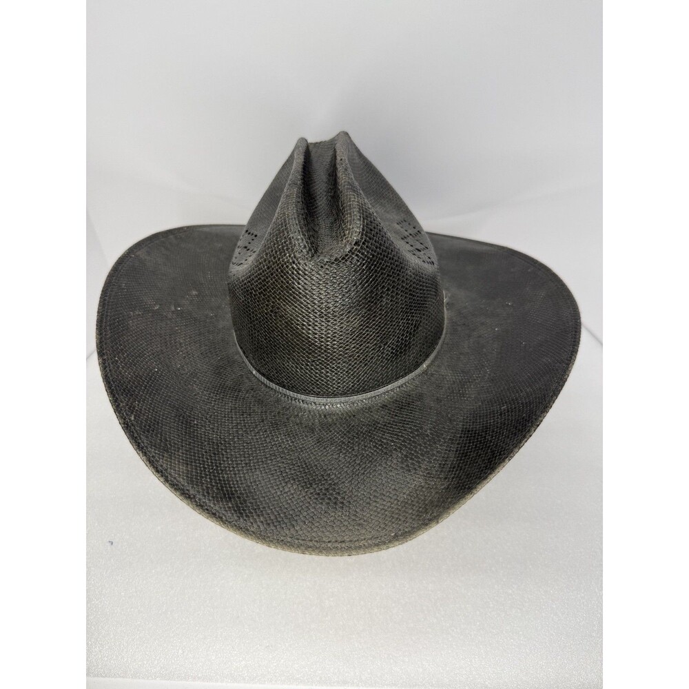 Stetson Cowboy Hat Size 7 3/8 Handwoven Formosan Straw 6X Western Black Jack